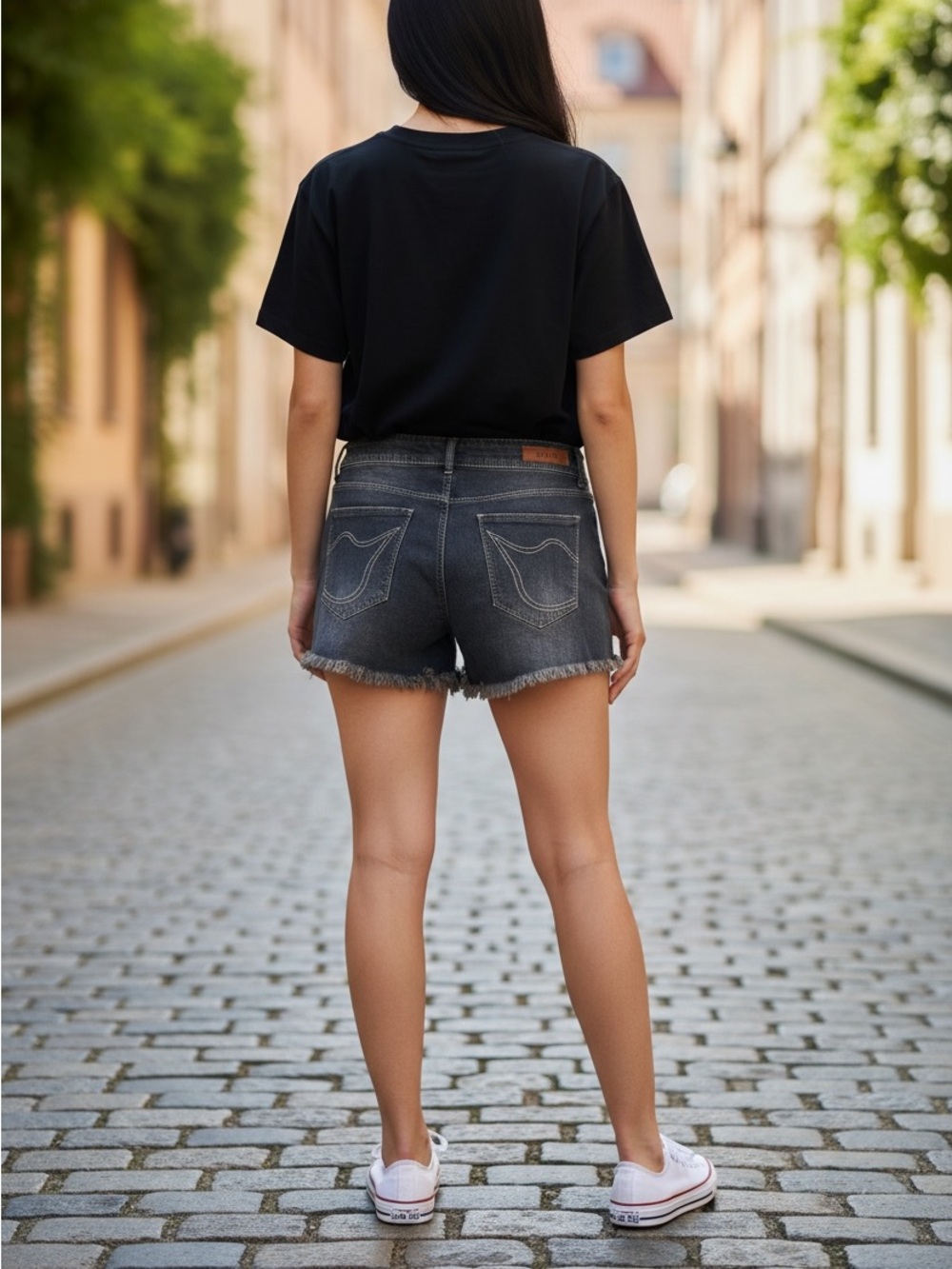 Jupital Classic High-Rise Stretchy Dark Denim Women’s Shorts •14